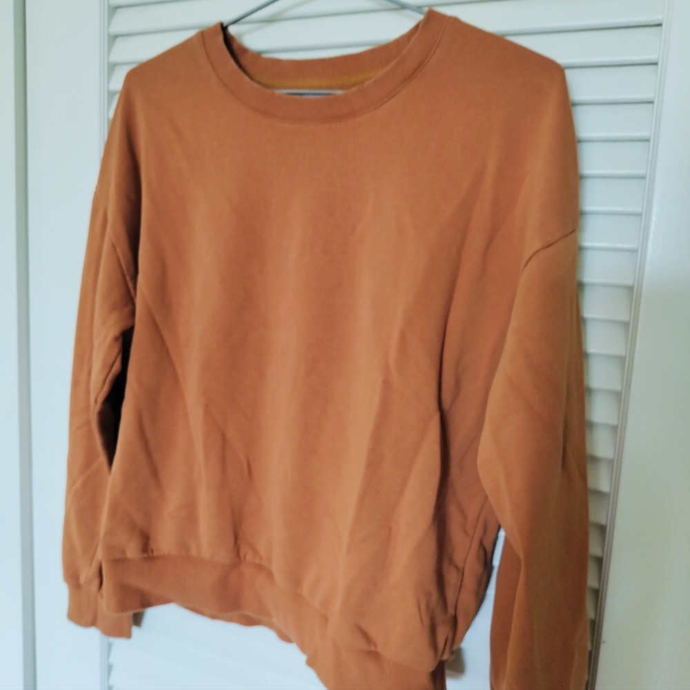 Allfenix Women's Oversized Small Sweatshirt Burnt Orange